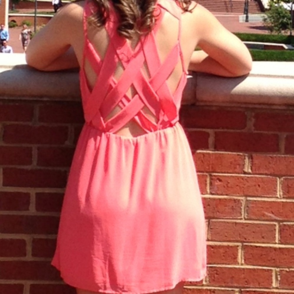 Francesca’s Divided Coral Dress